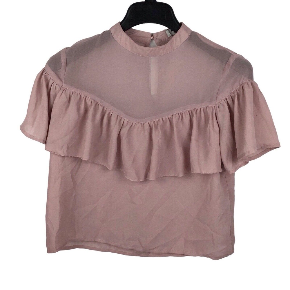 TEMT Woven Pink Solid Top Women's Size 8